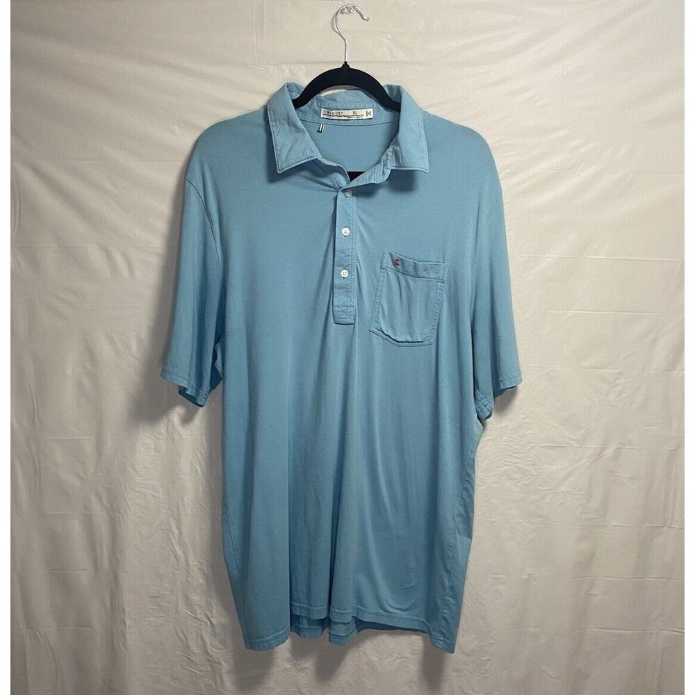 Criquet Polo Shirt Mens XL Sky Blue Pima Cotton Spandex Golf Athletic Stretch